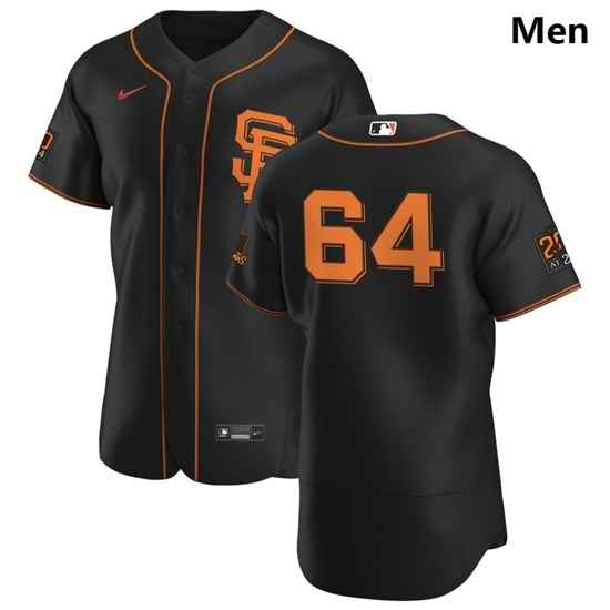 San Francisco Giants 64 Shaun Anderson Men Nike Black Alternate 2020 Authentic 20 at 24 Patch Player MLB Jersey